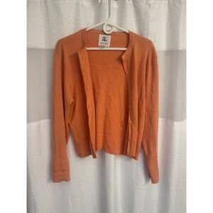 Vintage Bahari Group Women's Sweater Orange Button Up Size 10